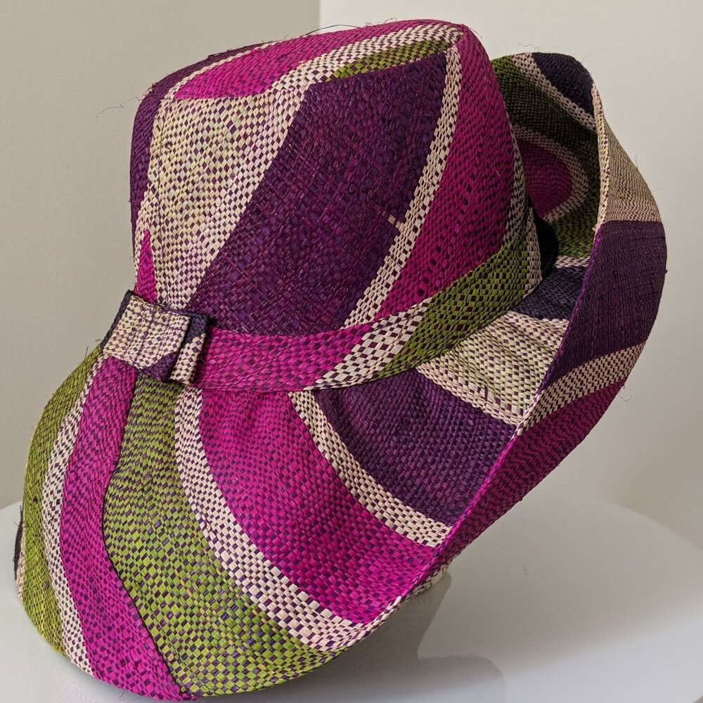 Women's Raffia Sun Hat, Large Brim, Summer Lightweight Natural Grass Hat